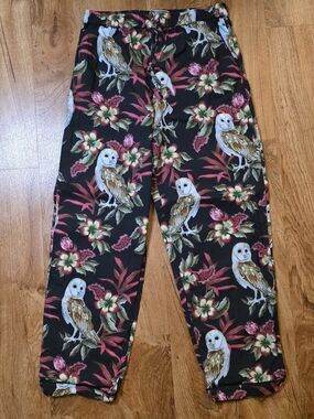 Desmond & Dempsey Multicolor Floral Owl Pajama Pants